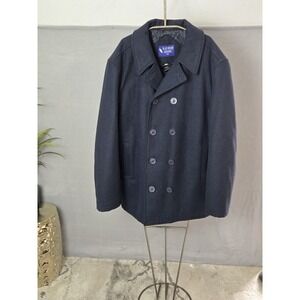Blue Ocean Justin Apparel Mens Peacoat Winter Jacket sz 3XL anchor buttons